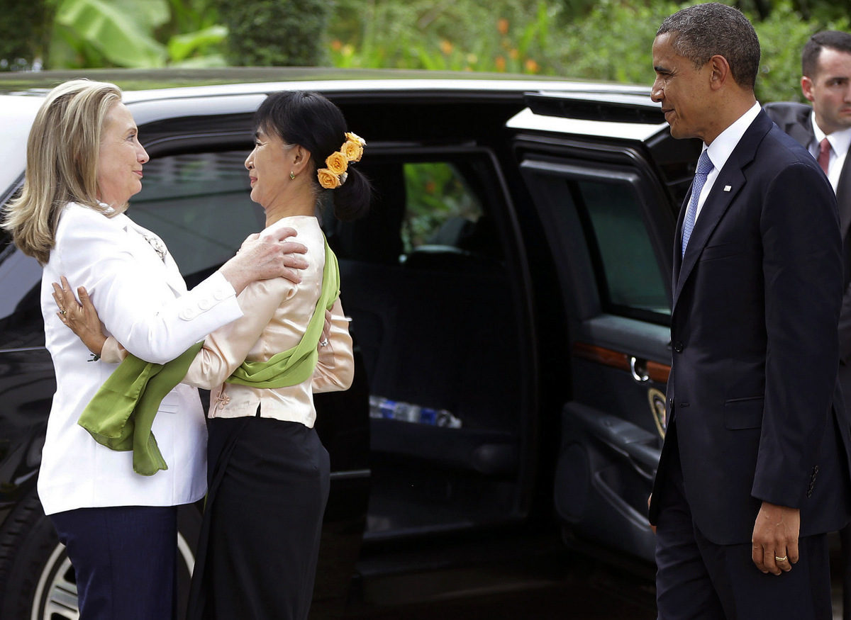 Aung San Suu Kyi Obama Hillary clinton