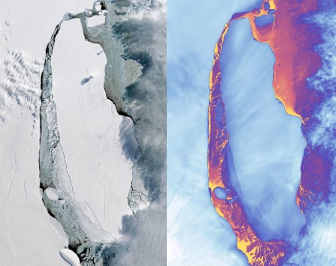 El iceberg A-68