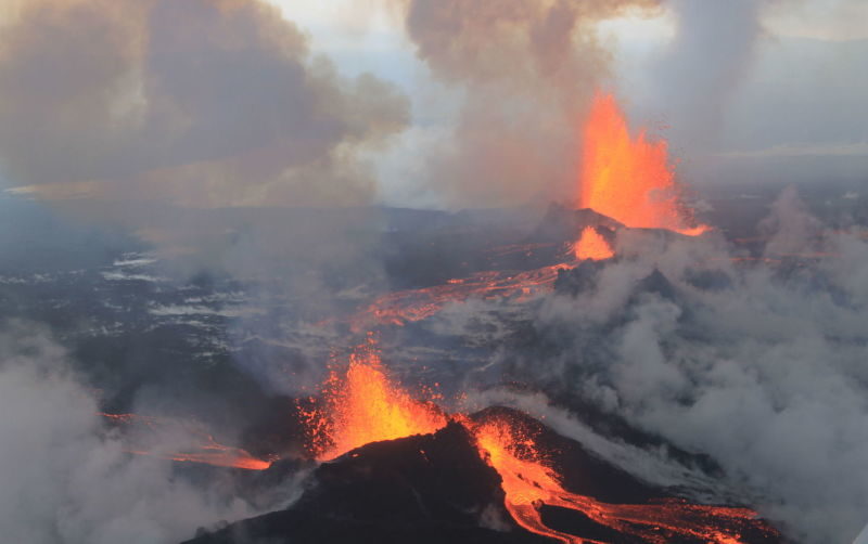 Bárðarbunga en la erupción del 2014. Wikimedia Commons