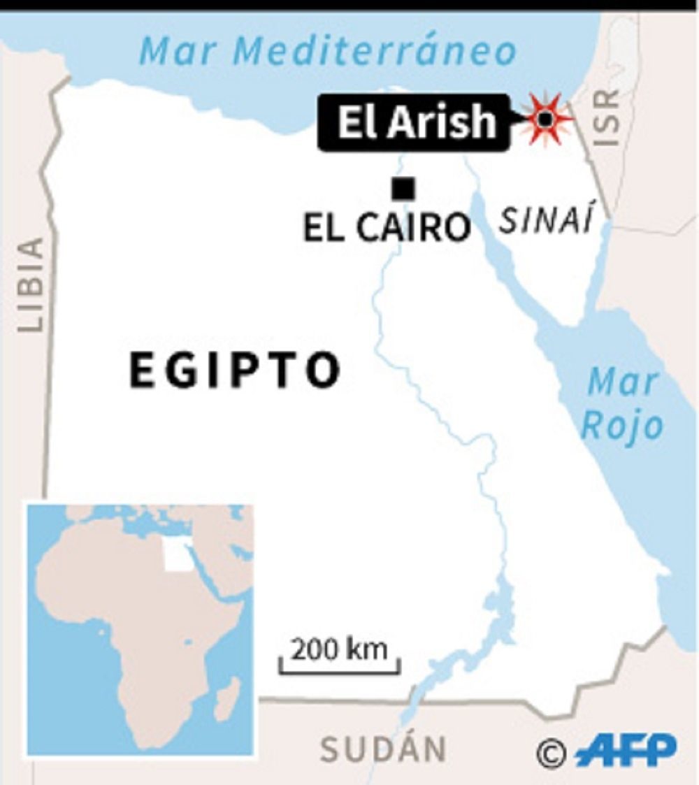 mapa map Egipto Egypt ataque mezquita Sinaí terrorista