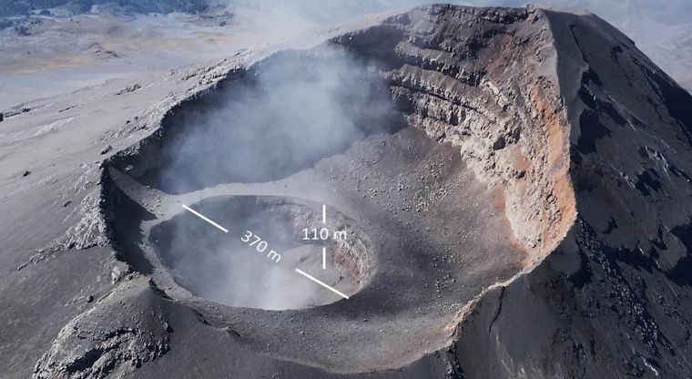 volcán Popocatépetl expansión cráter
