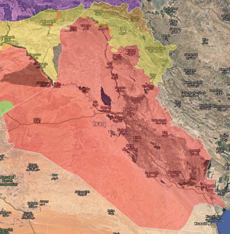 Irak Iraq map update