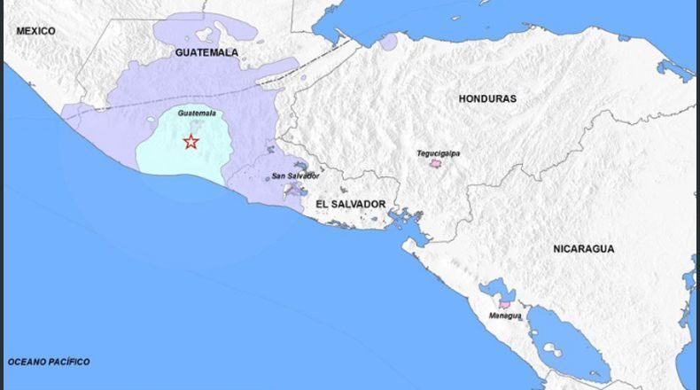 Un sismo magnitud 5 y otro magnitud 4.7 sacudieron parte de El Salvador hoy