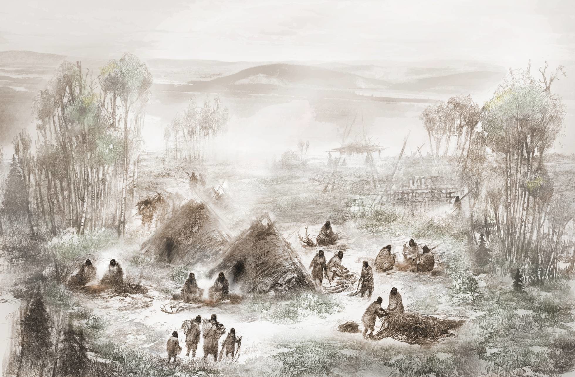 Ilustración primeros pobladores Alaska