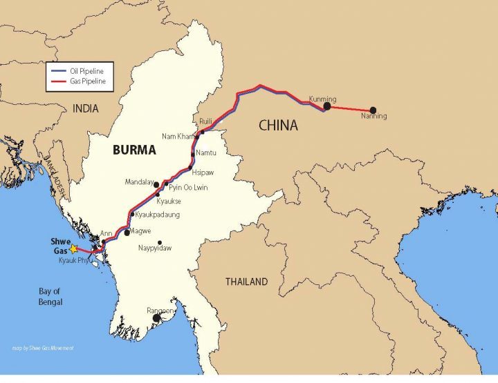 Birmania Myanmar oleoducto pipeline Burma China