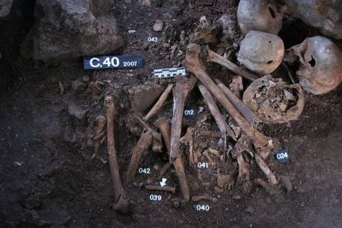 Imágenes de los restos analizados genéticamente en la Cueva de los Cuarenta en Córdoba.