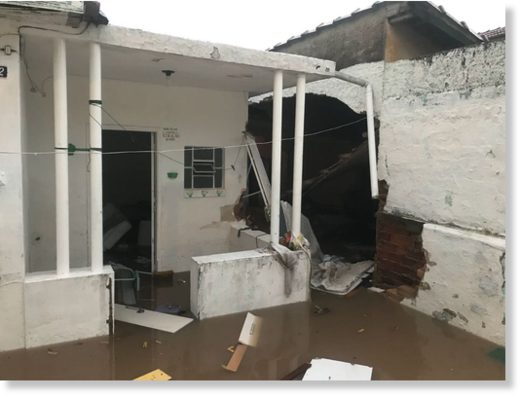 Flood and storm damage in Sao Paul, Brazil, March 2018.