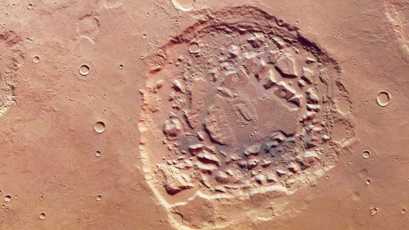cráter en Marte