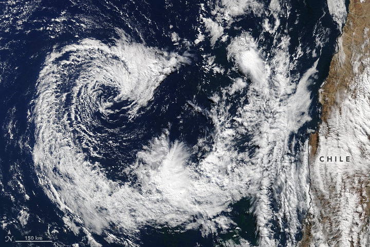 Rare Cyclone off Chile