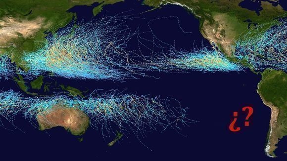 En vastas áreas del Pacífico se forman tormentas tropicales y huracanes.