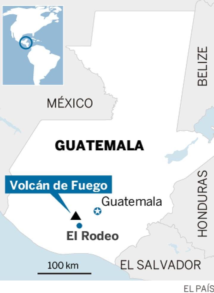 volcan volcano Fuego Fire Guatemala mapa map