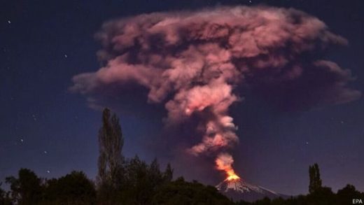 El Villarrica, en Chile, entró en erupción en marzo de 2015,