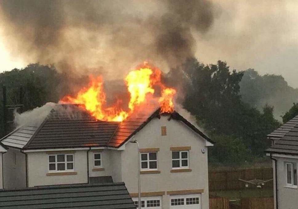 House destroyed by fire after lightning strike in Scotland