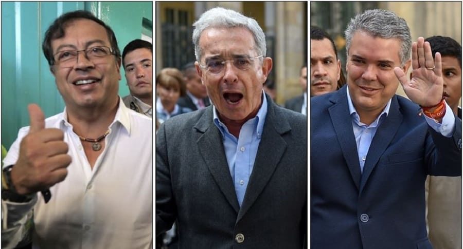 Gustavo Petro, Álvaro Uribe e Iván Duque | AFP