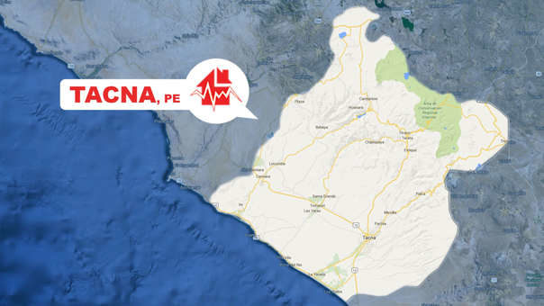 El sismo se registró 195 kilómetros al sur de Tacna.