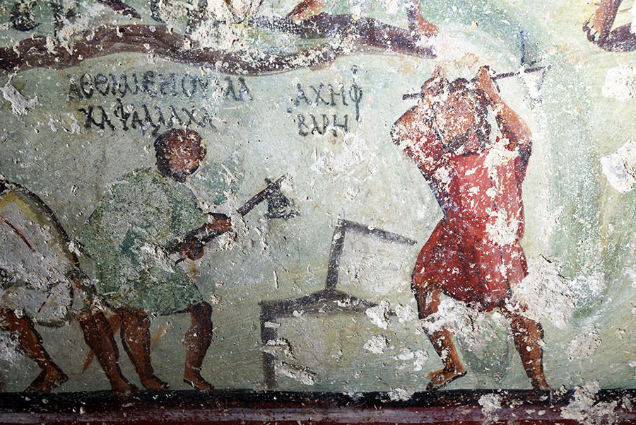 Dos canteros trabajando,tiempos romanos,Jordan