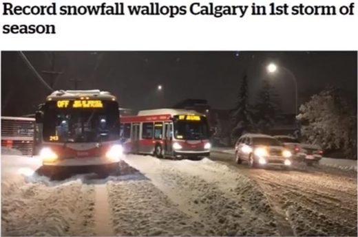 Calgary record snow