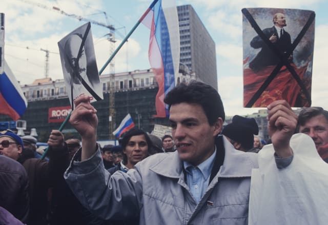 Partidario del presidente Yeltsin