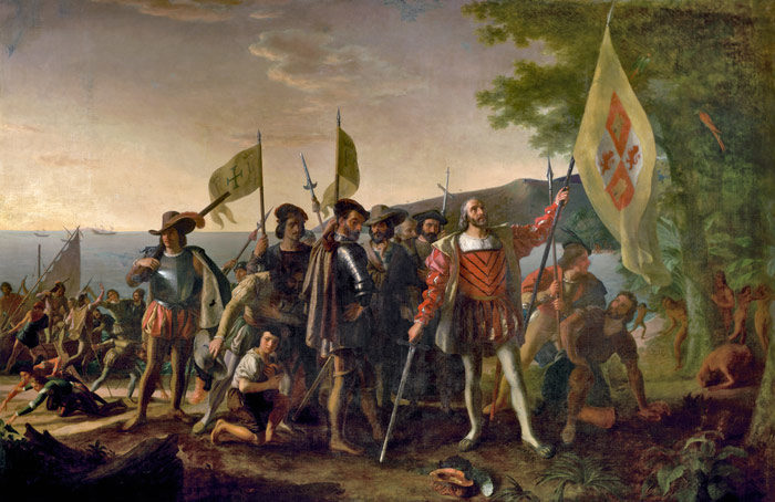 Desembarco de Colón. Pintura de John Vanderlyn.
