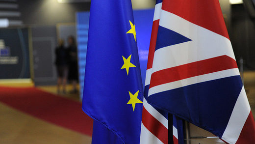 banderas UE y Gran Bretaña