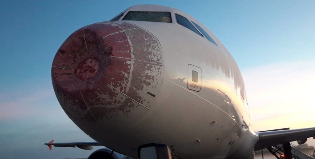 Avion LATAM aplastado