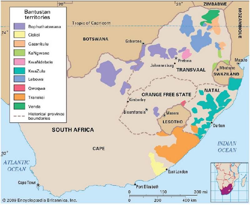 South africa apartheid bantustans