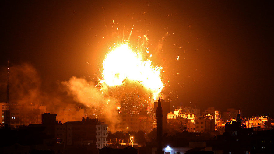 Israel bombs gaza tv station
