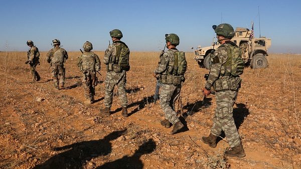 US and Turkish soldiers on a patrol outside Manbij, Syria
