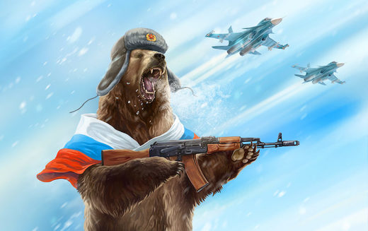 russophobia Russia bear military jets