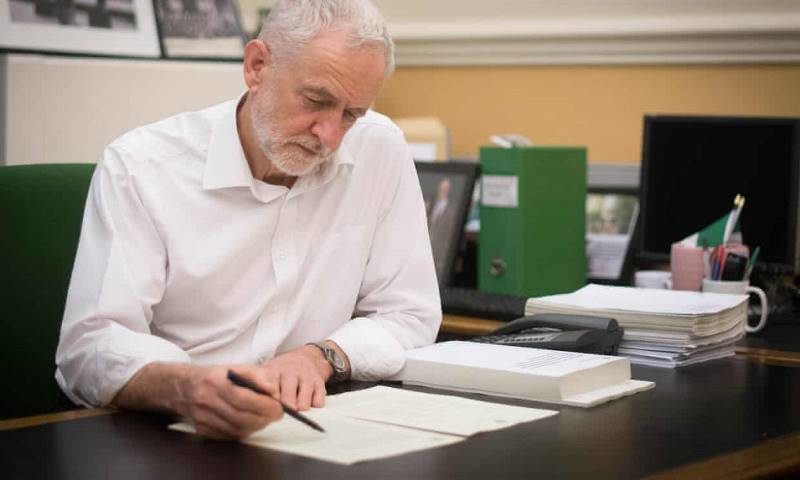 corbyn at office desk