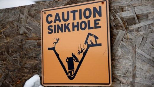 Caution sinkhole