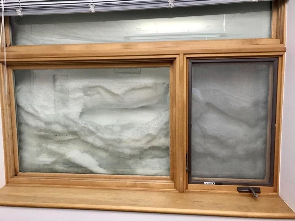 “Several office windows at NWS Caribou are covered in deep snow and drifts,” the National Weather service wrote. “This is a common view looking out windows in Northern Maine.”