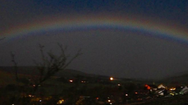 rare coloured moonbow in Alston, Cumbria