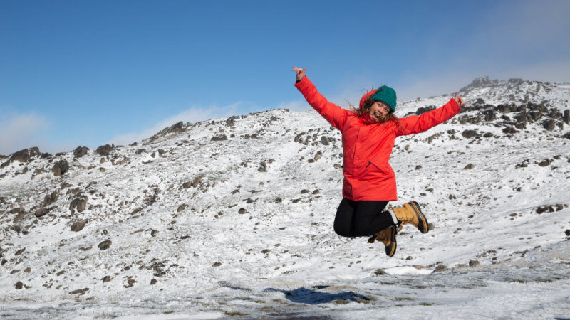 Helaina Gardiner enjoys the snow at Thredbo.