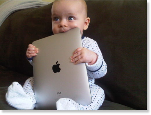 baby with ipad