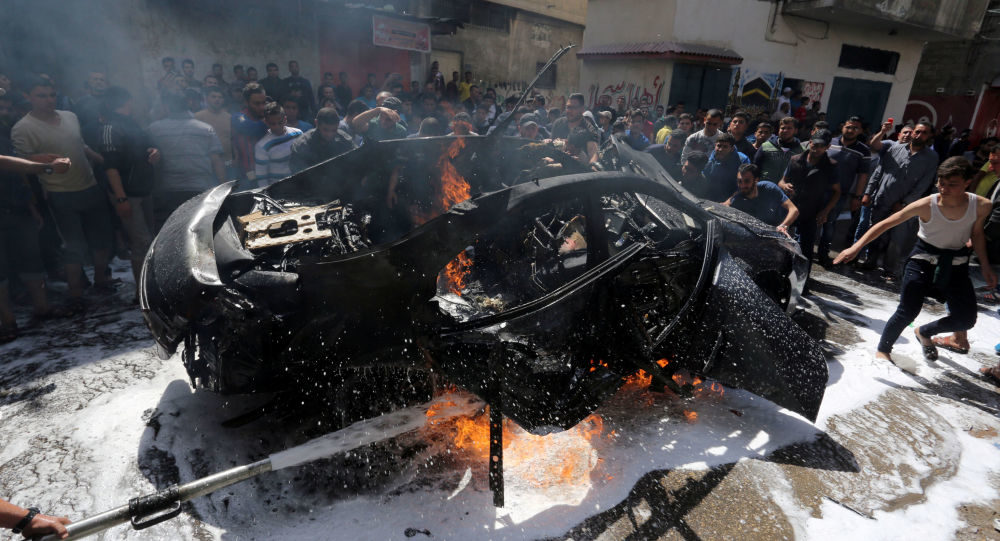 Gaza car bombed