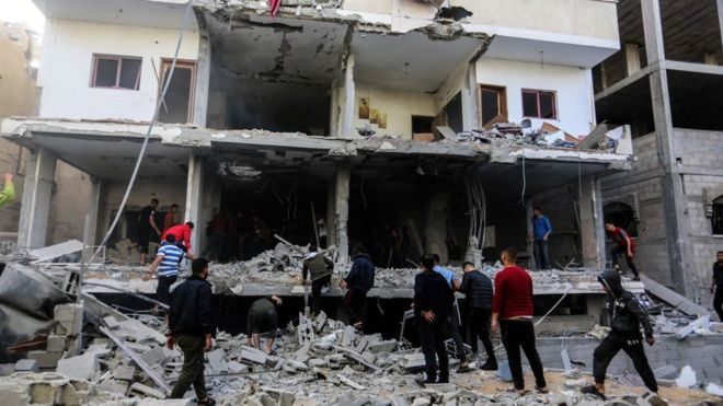 Gaza bombed building