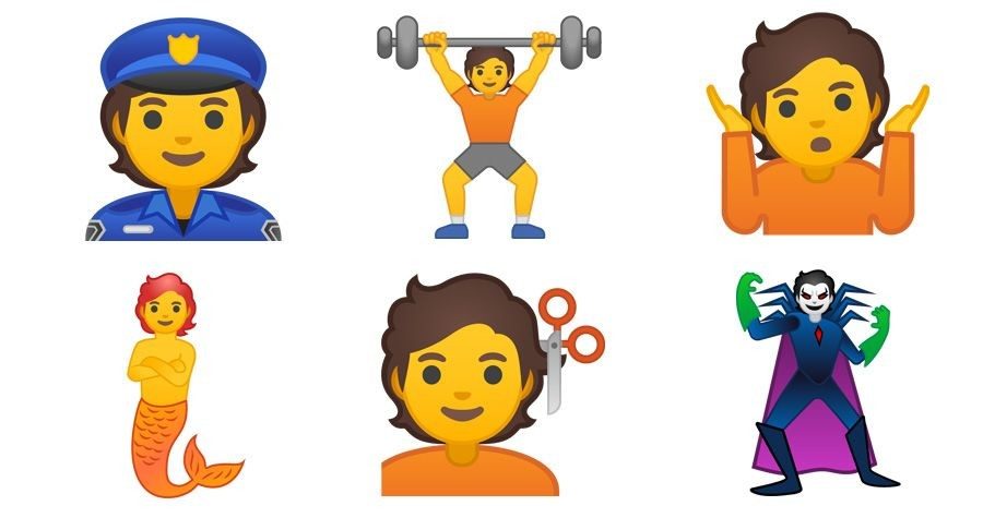 Algunos ejemplos de emojis neutros.