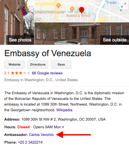 google venezuelan embassy entry