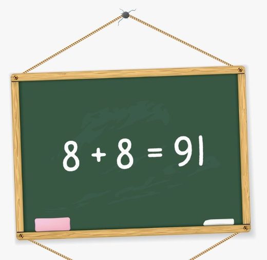 Clic para aumentar Make this mathematics equation correct without drawing anything or moving the numbers.