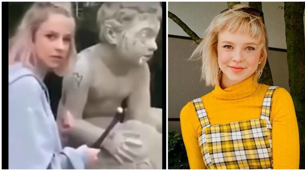 Una 'influencer' polaca daña una estatua de 200 años para ganar seguidores en Instagram