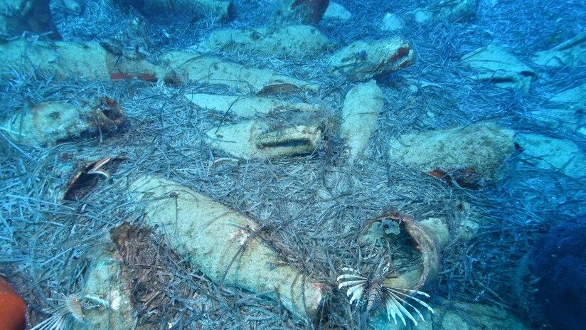 Un barco romano naufragado con un cargamento de ánforas ha sido descubierto en Chipre,El antiguo naufragio hallado en el mar frente a Protaras, Chipre