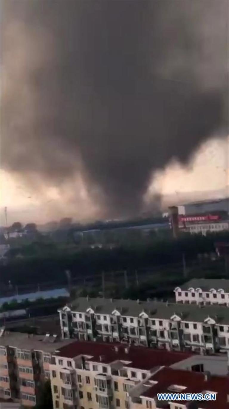Tornado hits Kaiyuan City, China