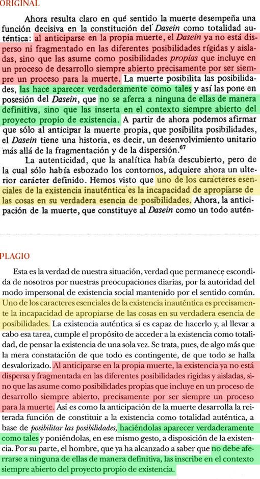 Plagio del libro de Cruz (pág. 193) a «Introducción a Heidegger», de Vattimo (Págs. 50-51) - ABC