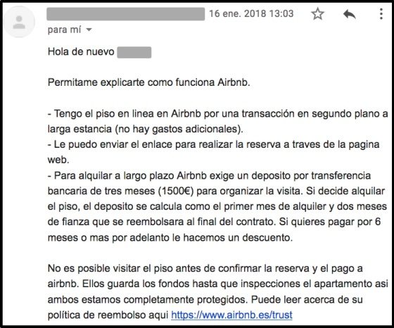 correos de los estafadores