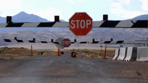 Acceso cerrado del Área 51 en Rachel, Nevada (EE.UU.), el 19 de septiembre de 2019.
