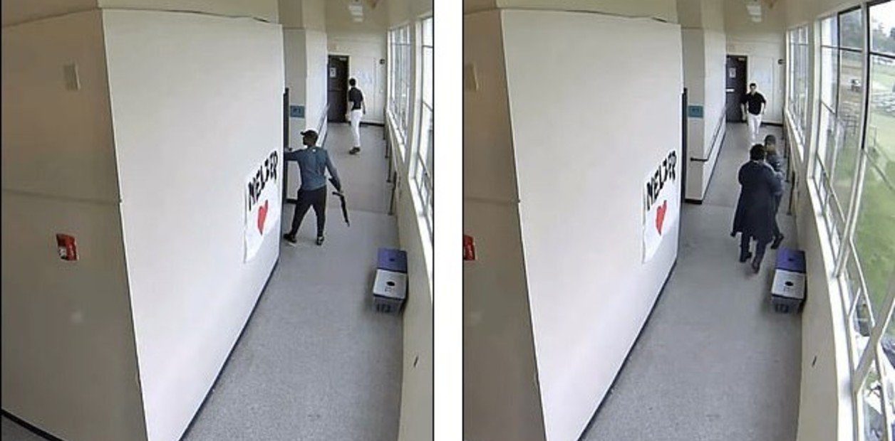 Un entrenador desarma y abraza a un estudiante que quería suicidarse: 