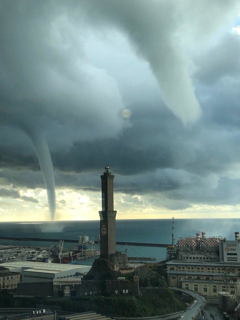 Double tornado today in Genoa, Italy