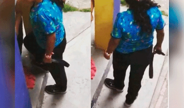 Clic para aumentar Captan en vídeo a profesora golpeando sin piedad a su alumno con una correa