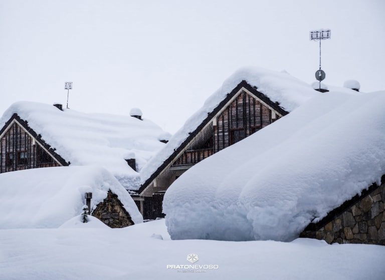 Prato Nevoso in the Italian alps on Tuesday after 24 hours of consistent snow.